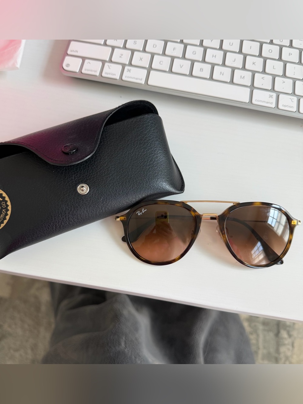 Ray-Ban Women's Tortoiseshell Frame Sunglasses with Brown Lenses